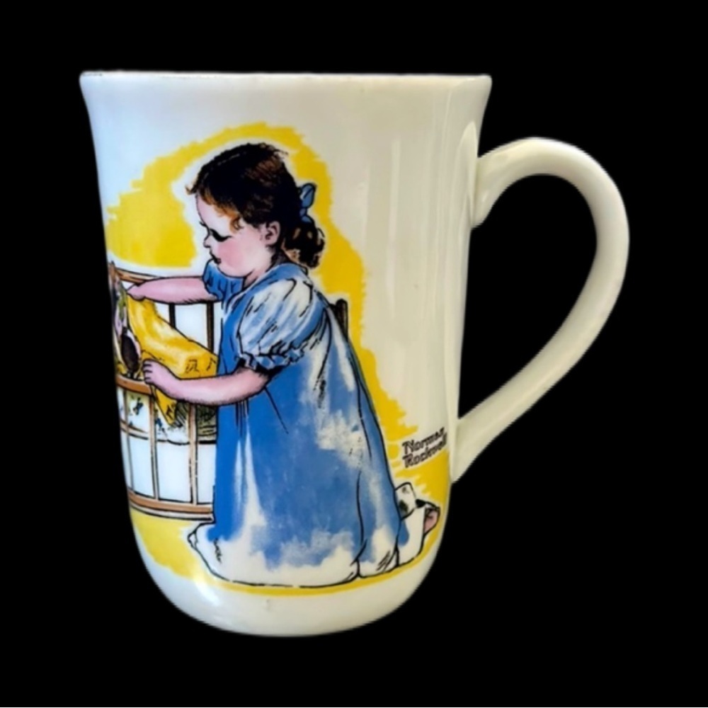 J.S.N.Y. VINTAGE MUG NORMAN ROCKWELL GIRL WITH DOLLS